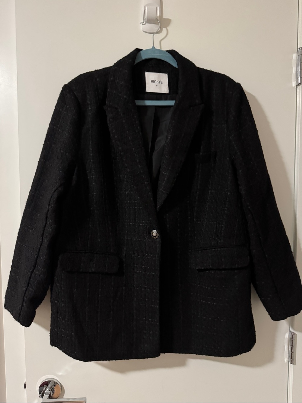 Ricki's Black Textured Single-Button Blazer